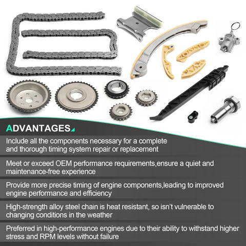 Timing Chain Kit For Chevrolet Malibu Equinox GMC Terrain Buick LaCrosse Regal Verano 2010 2015 Models Compatible Upgrade