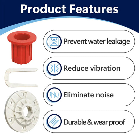 Heavy Duty Washer Basket Driven Hub Kit And Bushing Set For Whirlpool Maytag Kenmore And VMW Washers showing key features