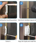Installation process of Cam Action White Window Sash Locks For Horizontal Sliding And Vinyl Windows, 10 Pack Replacement Sash Locks For Secure Easy Window Latching, Rust Resistant Aluminum Alloy Construction on metal frames with screws.
