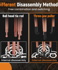 Pro Grade 55 In 1 Bearing Puller Tool Set For Shop And Home Garage Work Gripping Pulling Gears Bearings And Pulleys Featuring 9 Heads 3 Hooks Rods Plate Sleeve And Washers For Solid Grip Nails Your Repairs Quick Like A Real Tech Guru, internal and external disassembly methods with ball head tie rod and three-jaw puller