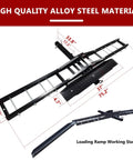 Car Hitch Motorcycle Carrier 500 Lb Heavy Duty Steel Dirt Bike Rack With Loading Ramp Anti Tilt Locking Device Hauler dimensions