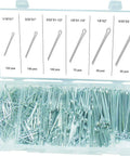 555 Piece Cotter Pin Assortment In Spring Steel With Zinc Plating Includes One Sixteenth Inch By One Inch Pins And Three Thirty Second Inch By One Inch Pins Plus Other Sizes Comes In A Handy PP Storage Case With Size Chart For Quick Identification