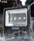Powerful 200W RGB LED Flood Light With IR Remote Dimmable Color Changing Wall Washer For Outdoor Use in rain, IP66 rated