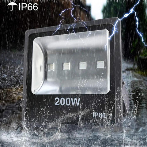 Powerful 200W RGB LED Flood Light With IR Remote Dimmable Color Changing Wall Washer For Outdoor Use in rain, IP66 rated