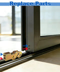 2-Pack 1-1/4 Inch Sliding Door Rollers Replacement with Steel Ball Bearing Tandem Wheels Installed on Door Track