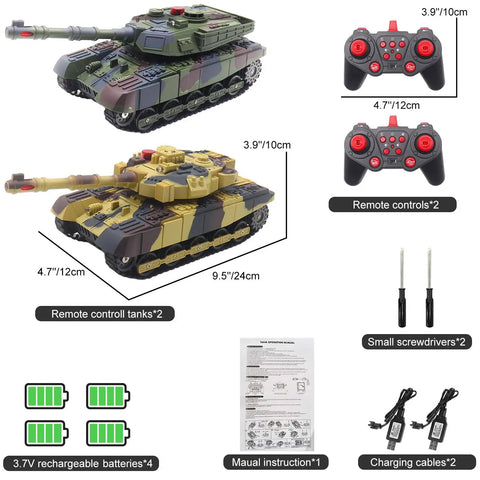 Realistic Infrared Battle RC Tank With 2.4GHz Remote, 360 Degree Turret, LED Lights And Realistic Sound Effects, Auto Demo Mode, 1 24 Scale Military Vehicle Toy For Kids And Adults set with accessories