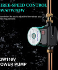 Instant Hot Water Recirculating Pump For Home Use With 110V Three Speed Control and Solid Stainless Build showcasing speed control and installation.