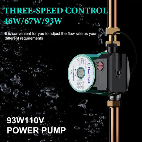 Instant Hot Water Recirculating Pump For Home Use With 110V Three Speed Control and Solid Stainless Build showcasing speed control and installation.