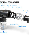 Exploded view of Male Elbow Push To Connect Fittings 12Mm Tube OD X 3/8 Inch NPT Thread Copper And Plastic for pneumatic systems