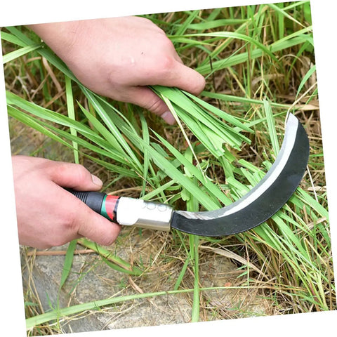 Two Pack Short Handle Weeding Sickle Tools Manganese Steel Garden Grass Cutter Set for Easy Weeding Harvesting in the yard and