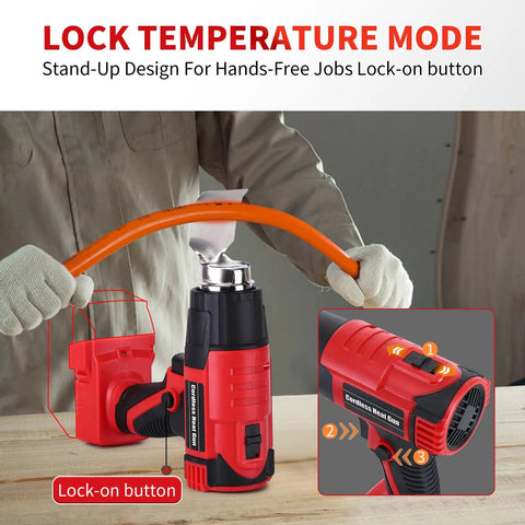 Cordless Heat Gun 380W Fast Heating Up To 1022F And 572F, Compatible With M18 18V Battery, tool used for bending plastic pipe