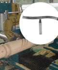 Vkinman curved lathe tool rest with 1-inch post mounted on a woodturning lathe