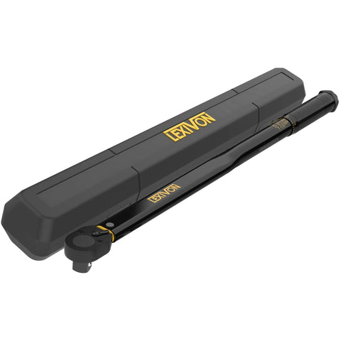 Three Quarter Inch Drive Click Torque Wrench 30 To 300 Foot-Pounds, 40.7 To 406.8 Nm with case, black handle, pre-calibrated