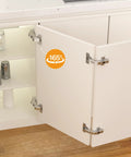 165 Degree Soft Close Corner Cabinet Hinges For Frameless Kitchens Clip On Plate Hidden Face Mount 3D Installed