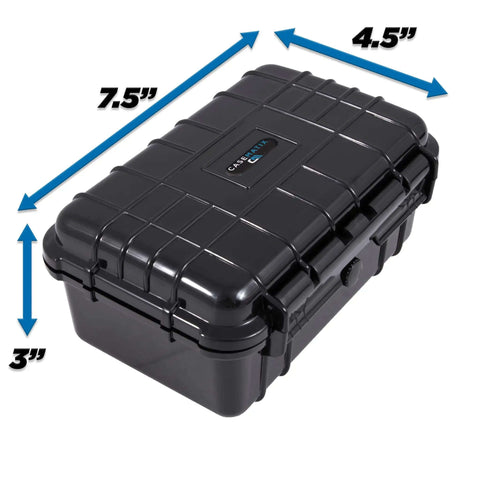 Bad Boy 8 Inch Waterproof Hard Case With Custom Diced Foam For Electronics And Tool Stash Impact Resistant travel box, 7.5x4.5x3 inches.
