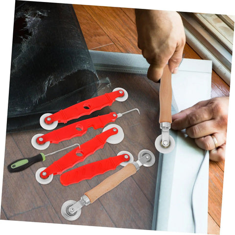 Window Screen Repair Tool Kit Spline Roller Set For Quick And Precise Screen Fixes, DIY Replacement Kit tools and roller in use