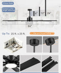 84 Inch Industrial Ceiling Fan With Lights, Large Black Ceiling Fan With 3 CCT, 8 Reversible Aluminum Blades, Quiet DC Motor