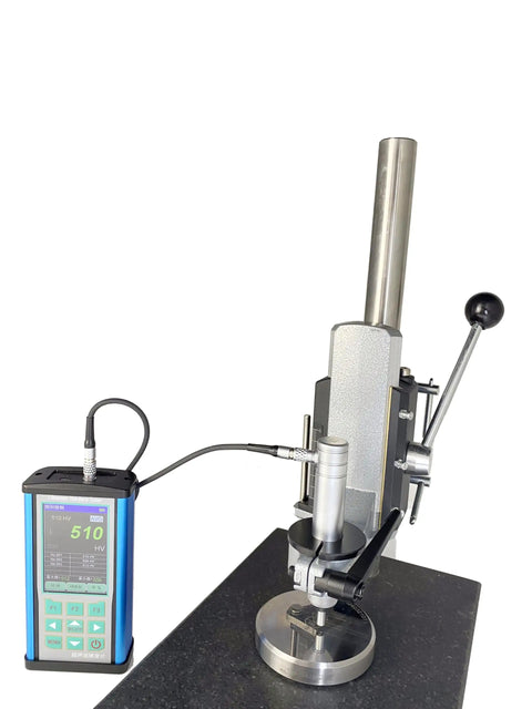 Portable Ultrasonic Hardness Tester With Sturdy Test Stand And Fine Probe 1kgf Load for precise hardness testing.