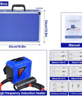 Heavy Duty 1800W Induction Heater Kit with blue toolbox, manual, and swappable coils for quick heat and bolt extraction.