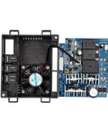 Rig Ready Slick 24V Control Box Kit For Kids Electric Ride On Cars With Integrated Slow Start Receiver And 7 Pin Socket Driver Module Replacement Part showing circuit board and cooling fan.