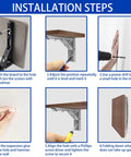 Installation steps for Heavy Duty Folding Shelf Brackets 2 Pack 18 Inch Black Wall Mounts for various setups.