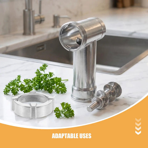 Electric Meat Grinder Attachment With Aluminum Alloy Replacement Tube Parts Sausage Filling Tool For Home Cooks Pro Grade Grinding Speed And Texture For Easy Everyday Meat Making, 3-piece set