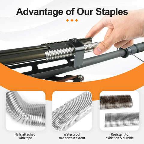11 Gauge 304 Stainless Steel Hog Ring Staples With 1-3/4 Inch Crown, advantages and close-up view