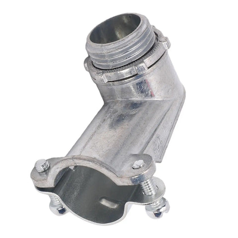 Rock Solid 90 Degree Squeeze Connector For 1/2 Inch Ac Mc And Flexible Metal Conduit, zinc alloy right angle fitting.