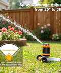 Gear Drive Lawn Sprinkler With Metal Wheel Base Built To Last Heavy Duty Six Pattern Water Sprinkler System for Big Area Watering