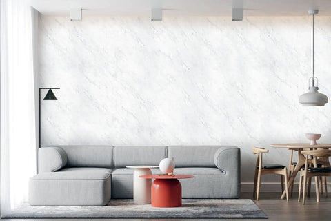 Living room with Marble Look Contact Paper Easy Peel And Stick White Wallpaper 24 Inch By 78 Inch on the back wall.