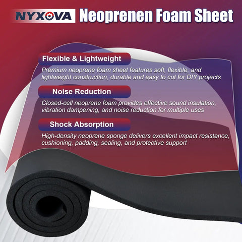Beefy Closed Cell Neoprene Foam Sheet Roll For Soundproofing And Thermal Insulation Waterproof Shock Absorbing Rubber Padding, flexible and lightweight material.