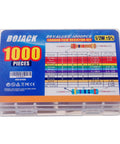 Rock Solid Carbon Film Resistor Assortment Kit Packing 1000 Pieces In 25 Key Ranges From 1 Ohm Up To 1 Mega Ohm With Half Watt Capacity And 5 Percent Precision for makers.
