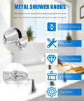 Stylish Polished Chrome Shower Knob 2 Piece Replacement Kit For Price Pfister Verve Tub Handles With 9.5mm Valves And Compact Design For A sleek Bathroom Upgrade metal shower knobs with chrome finish