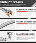 4 Foot Burst-Proof Steam Dryer Hose Kit With Braided Stainless Steel Line 90 Degree Elbow shown with details