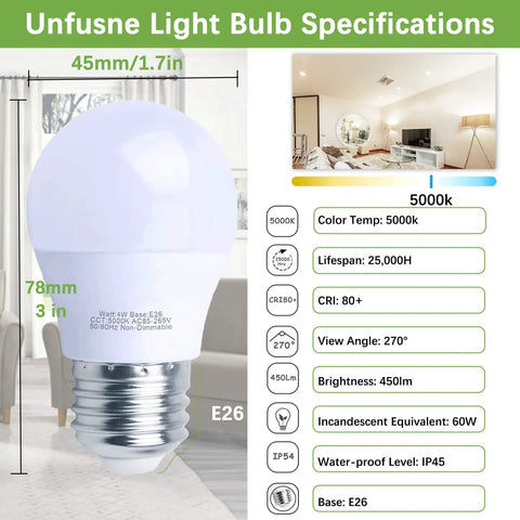Brighten Your Fridge With No Fuss Install LED Refrigerator Light Bulb 4W 40 Watt Equivalent Waterproof Freezer IP54 Specs