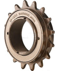 Close-up of SF 1200 Single Speed Freewheel 18 Tooth One Eighth Inch For Standard Threaded Hubs With Hardened Steel Teeth.