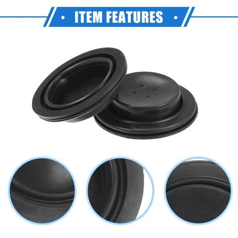 65mm Universal Car Headlight Dust Seal Cap Set For Aftermarket Headlamps Xenon LED Lighting, black rubber cap shown in detail