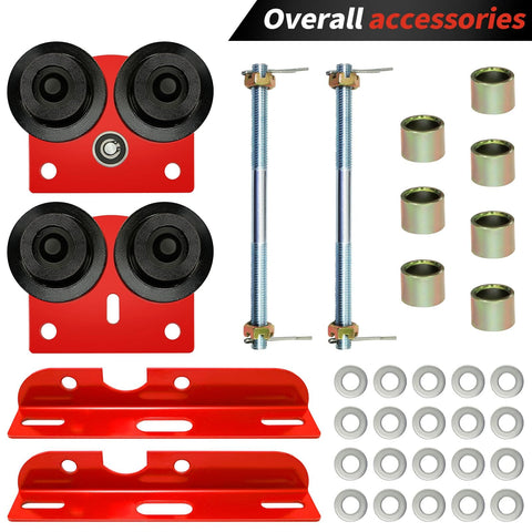 Heavy Duty I Beam Trolley 0.5 Ton Capacity With Dual Track Rollers Adjustable Flange 2.68 To 4.33 Inches accessories kit