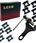 Pro Grade Heavy Duty Chain Breaker Tool Built Tough For 420 To 530 Roller Chains near box and connector links
