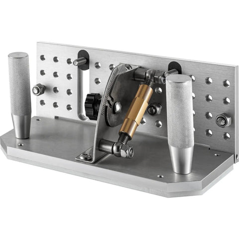 Belt Grinder Knife Jig 7.75 Inch Sharpening Locator with adjustable 85 to 115 degree angle, dual handles, aluminum alloy