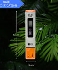 Pro Grade Digital pH and Temperature Meter With Auto Calibration, Hold Button, 6-inch size displayed against foliage.
