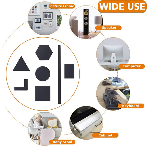 No Slip Furniture Pads 4x6 Inch Black Rubber Pads 2 Pack Self Adhesive Anti Skid Stick On Cushions wide use applications