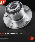 Front Wheel Bearing And Hub Assembly For Mazda 3 2004 2005 2.0L 2.3L With 5 Lug Compatibility High Load Ball Bearing Hub Replacement Kit For Durable Smooth Quiet Driving And Easy Installation showing high hardness steel.