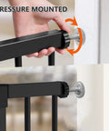 Hand adjusting Wide Fit Baby Gate For Stairs And Doorways Auto Close Fits 29.93 To 46 Inch Openings 30 Inch Tall Walk Through Indoor Gate