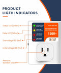 Heavy Duty Plug In Surge Protector For Home Essentials With 140J Lightning Protection And 120V 15A Wall Outlet Guard