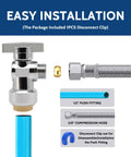 10 Pack Push Fit Angle Stop Valve Set 1/2 Inch Push-Fit To 3/8 Inch Compression Shut Off Water Valves, installation diagram