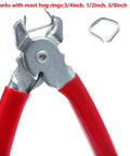 Spring Loaded Hog Ring Pliers Kit For Quick Upholstery DIY Friendly And Cage Netting Installations, shown with hog ring.