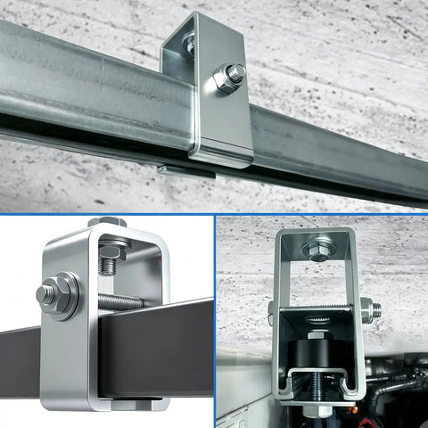 Heavy Duty Strut Channel Trolley Track Hanger And Unistrut Bracket For 1-5/8 Inch Tracks Handling Up To 1300 Lbs Rock Solid Support Hardware For No Sweat Jobsite Installation 4 Pack