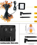 Solar Bee String Lights Outdoor 31Ft 50 LED Honeybee Fairy Lights With 8 Modes Waterproof Decor components displayed