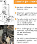 Heavy Duty U Joint Puller For 1.5 To 2.2 Inch Bearing Cups, Class 6 8 Truck And Machinery U Joint Removal Tool instructions
